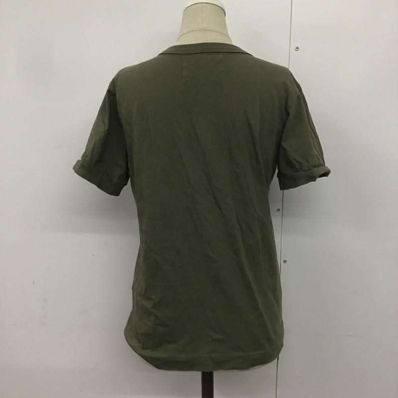 エムエイチエル MHL. Tシャツ 半袖 595-7168550 PRINTED COTTON JERSEY 2 ロゴ、文字 カーキ / カーキ / レディース USED 古着 中古 10082506