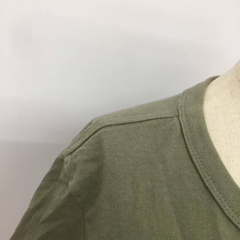 エムエイチエル MHL. Tシャツ 半袖 595-7168550 PRINTED COTTON JERSEY 2 ロゴ、文字 カーキ / カーキ / レディース USED 古着 中古 10082506