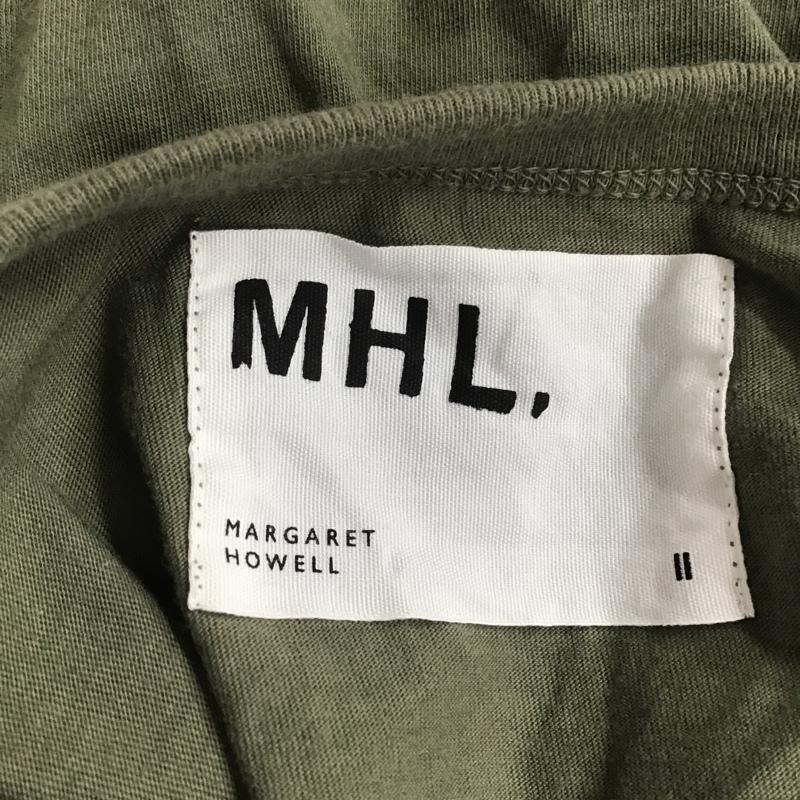 エムエイチエル MHL. Tシャツ 半袖 595-7168550 PRINTED COTTON JERSEY 2 ロゴ、文字 カーキ / カーキ / レディース USED 古着 中古 10082506