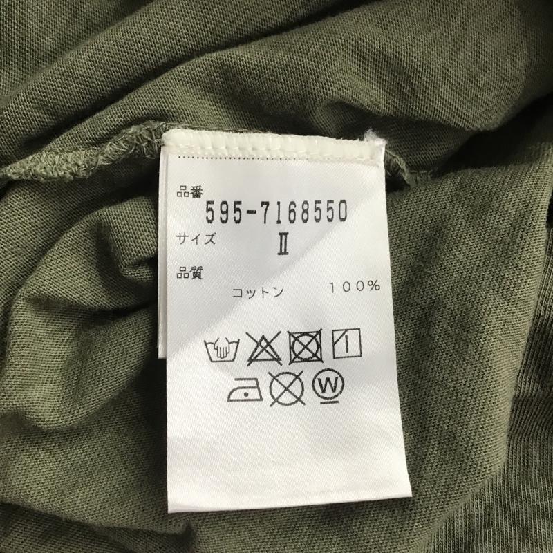 エムエイチエル MHL. Tシャツ 半袖 595-7168550 PRINTED COTTON JERSEY 2 ロゴ、文字 カーキ / カーキ / レディース USED 古着 中古 10082506