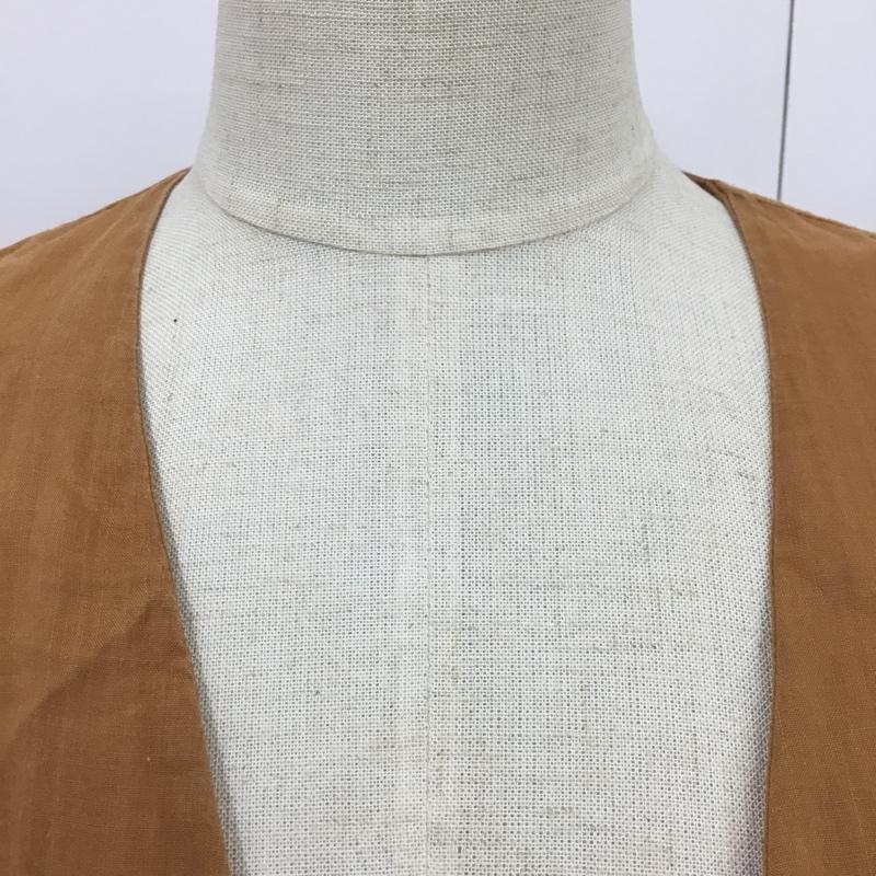 マカフィー MACPHEE シャツ、ブラウス 長袖 12-01-62-01403 リネン ノーカラー 36 無地 茶 / ブラウン / レディース USED 古着 中古 10082539