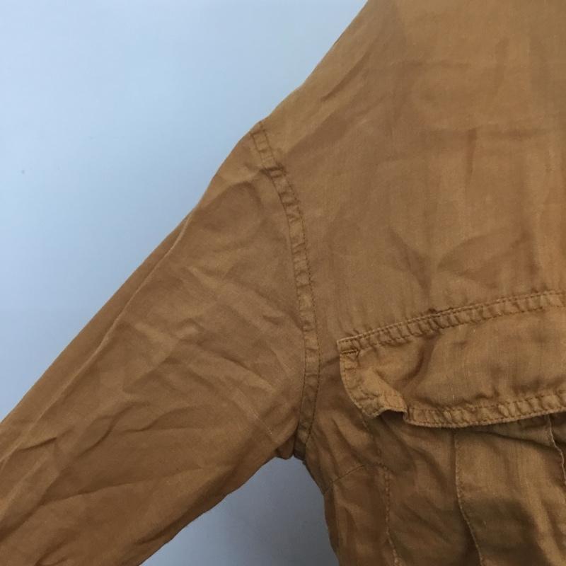 マカフィー MACPHEE シャツ、ブラウス 長袖 12-01-62-01403 リネン ノーカラー 36 無地 茶 / ブラウン / レディース USED 古着 中古 10082539