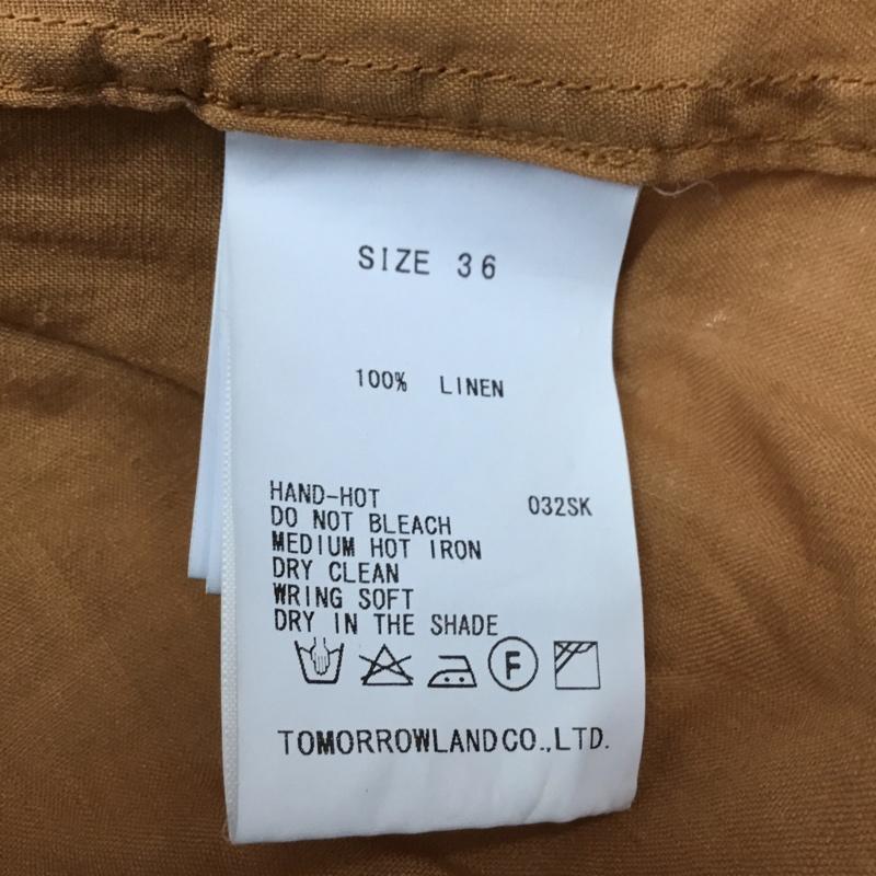 マカフィー MACPHEE シャツ、ブラウス 長袖 12-01-62-01403 リネン ノーカラー 36 無地 茶 / ブラウン / レディース USED 古着 中古 10082539