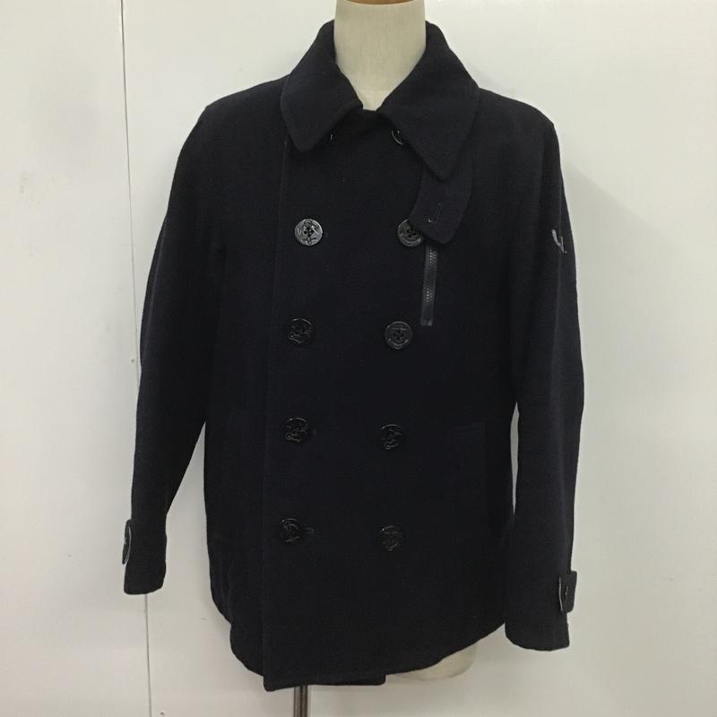 ユニフォームエクスペリメント uniform experiment コート ピーコート UE-134020 2 無地 紺 / ネイビー / メンズ USED 古着 中古 10082569