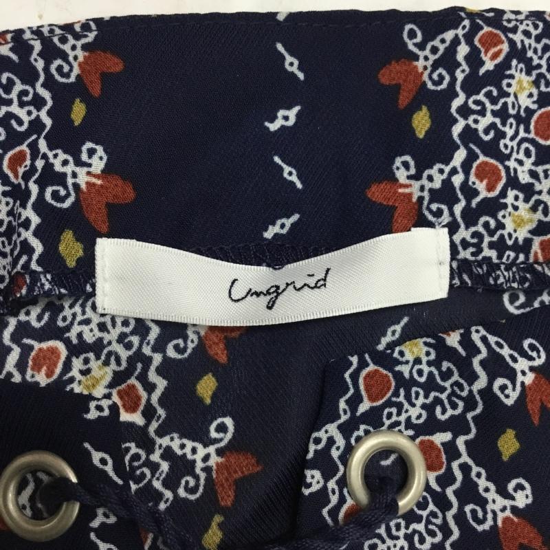 アングリッド Ungrid シャツ、ブラウス 七分袖 FREE 総柄 紺 / ネイビー / レディース USED 古着 中古 10082607