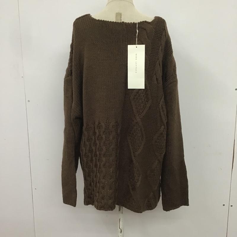KOBE LETTUCE KOBE LETTUCE ニット、セーター 長袖 タグ付 無地 茶 / ブラウン / メンズ USED 古着 中古 10082651