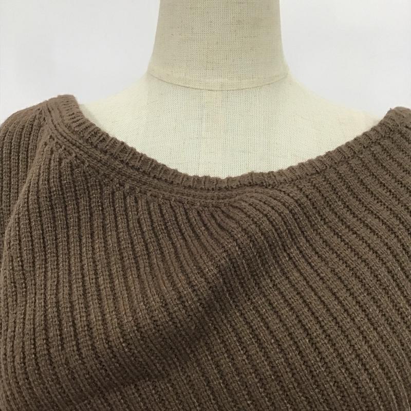 ローリーズファーム LOWRYS FARM ニット、セーター 長袖 FREE 無地 茶 / ブラウン / レディース USED 古着 中古 10082654