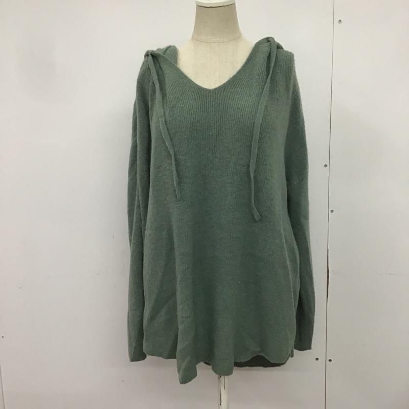 ジーナシス JEANASIS ニット、セーター 長袖 FREE 無地 緑 / グリーン / レディース USED 古着 中古 10082660