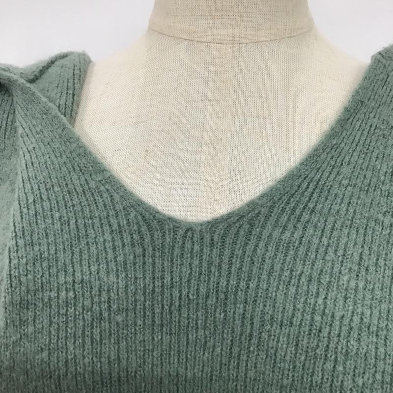 ジーナシス JEANASIS ニット、セーター 長袖 FREE 無地 緑 / グリーン / レディース USED 古着 中古 10082660