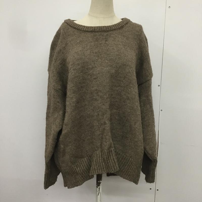 アンドジェイ ANDJ ニット、セーター 長袖 無地 茶 / ブラウン / レディース USED 古着 中古 10082662