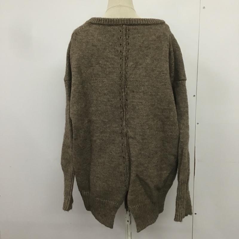 アンドジェイ ANDJ ニット、セーター 長袖 無地 茶 / ブラウン / レディース USED 古着 中古 10082662