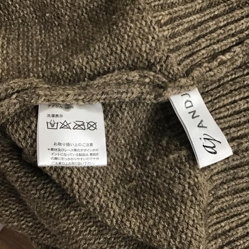 アンドジェイ ANDJ ニット、セーター 長袖 無地 茶 / ブラウン / レディース USED 古着 中古 10082662