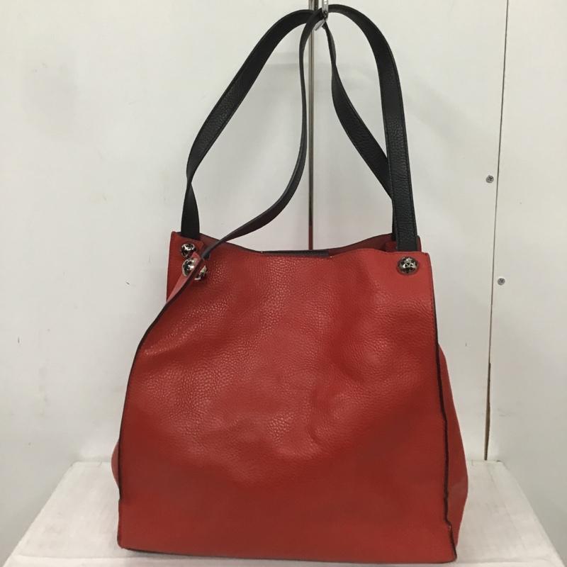 フォリフォリ Folli Follie トートバッグ トートバッグ レザー ロゴ、文字 黒 / ブラック / X 赤 / レッド / レディース USED 古着 中古 10082688