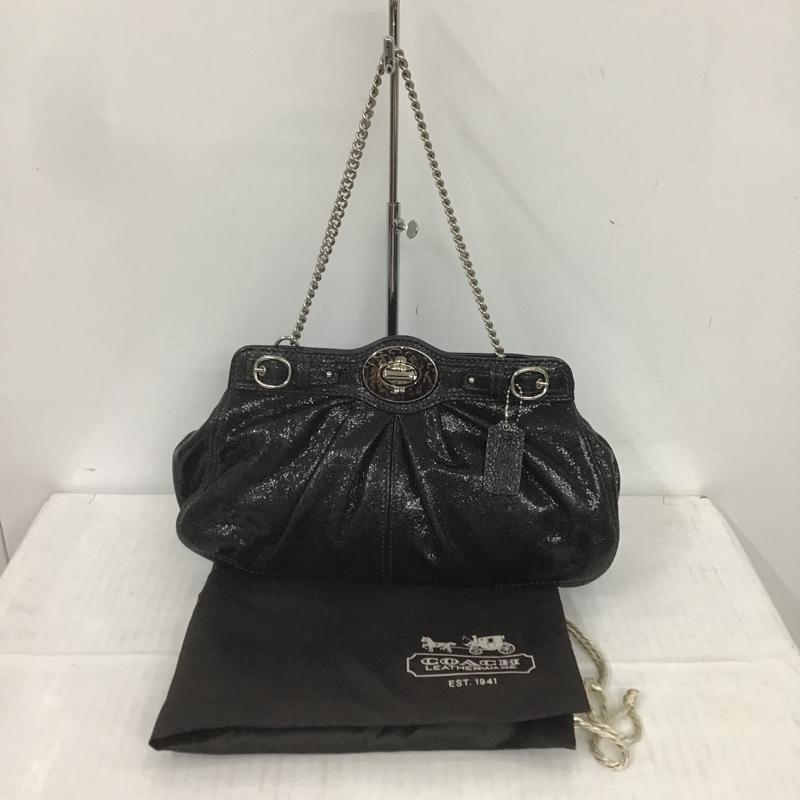 コーチ COACH ハンドバッグ ハンドバッグ 14210 クラッチ 無地 黒 / ブラック / X 銀 / シルバー / レディース USED 古着 中古 10082710