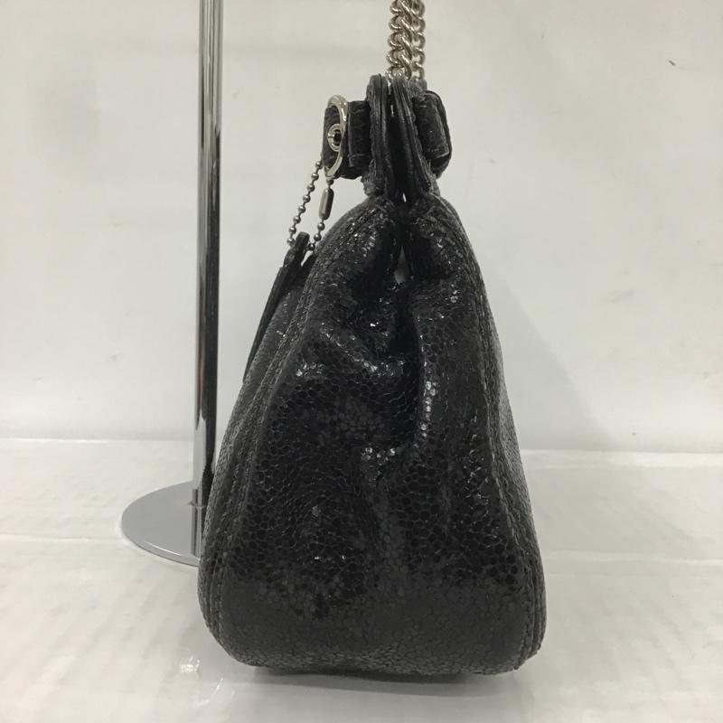 コーチ COACH ハンドバッグ ハンドバッグ 14210 クラッチ 無地 黒 / ブラック / X 銀 / シルバー / レディース USED 古着 中古 10082710