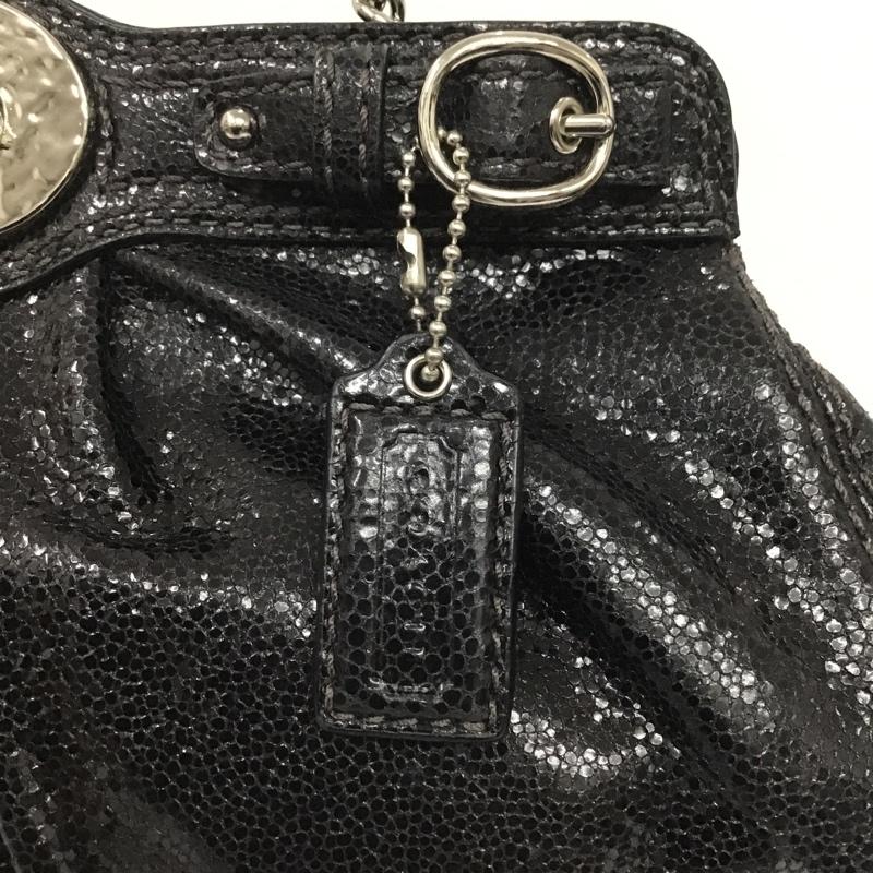 コーチ COACH ハンドバッグ ハンドバッグ 14210 クラッチ 無地 黒 / ブラック / X 銀 / シルバー / レディース USED 古着 中古 10082710