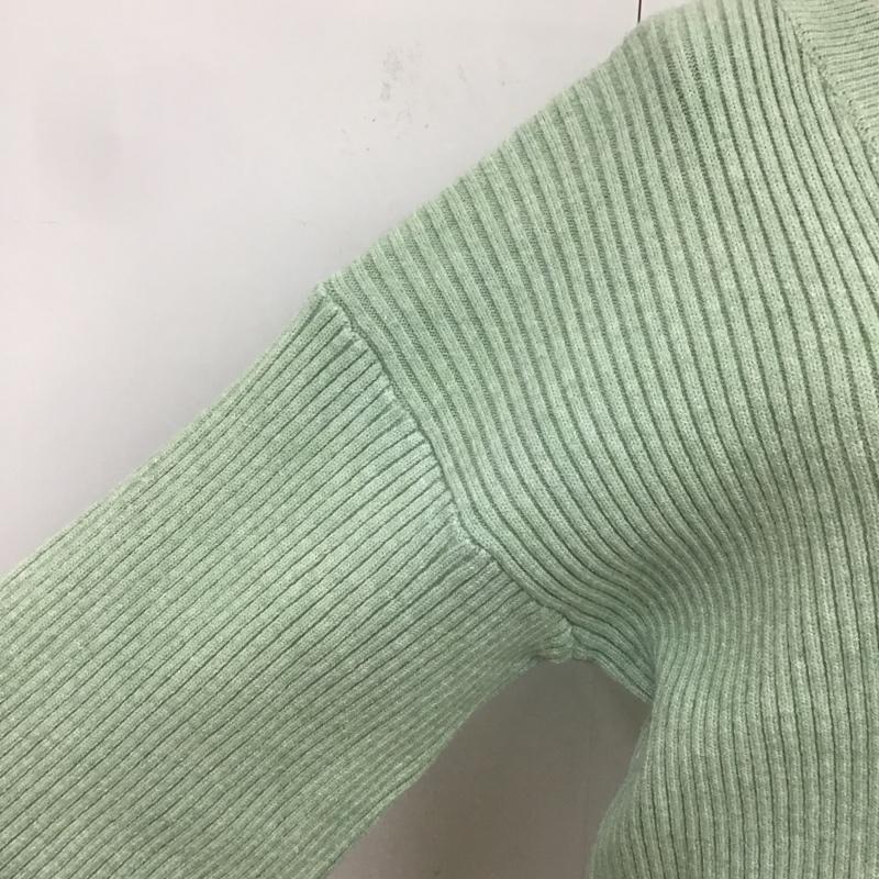 エモダ EMODA ニット、セーター 長袖 041762631701 V NECK PUFF KNIT FREE 無地 薄緑 / ライトグリーン / レディース USED 古着 中古 10082792