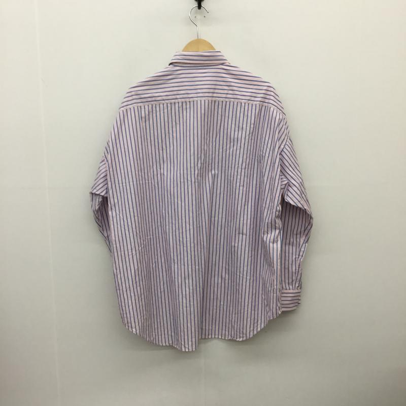 エヌハリウッド N.HOOLYWOOD シャツ、ブラウス 長袖 Thomas Mason ドレスシャツ ビッグシルエット 38 ストライプ 青 / ブルー / X 桃 / ピンク / メンズ USED 古着 中古 10082930