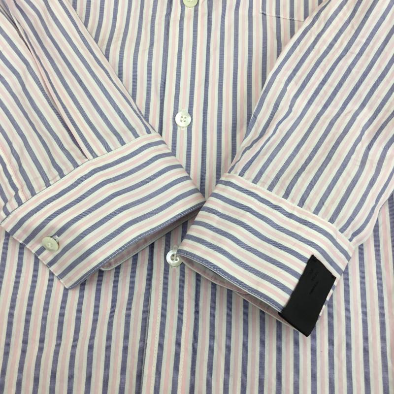 エヌハリウッド N.HOOLYWOOD シャツ、ブラウス 長袖 Thomas Mason ドレスシャツ ビッグシルエット 38 ストライプ 青 / ブルー / X 桃 / ピンク / メンズ USED 古着 中古 10082930