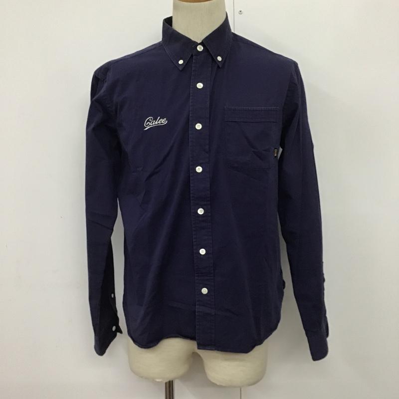 キャリー CALEE シャツ、ブラウス 長袖 ボタンダウンシャツ L 無地 紺 / ネイビー / メンズ USED 古着 中古 10083134