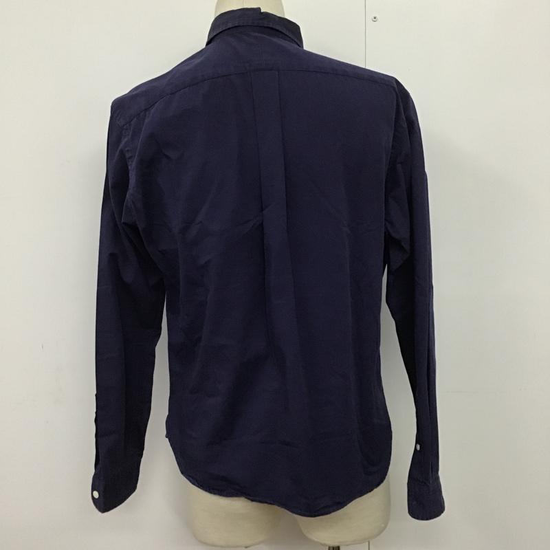 キャリー CALEE シャツ、ブラウス 長袖 ボタンダウンシャツ L 無地 紺 / ネイビー / メンズ USED 古着 中古 10083134