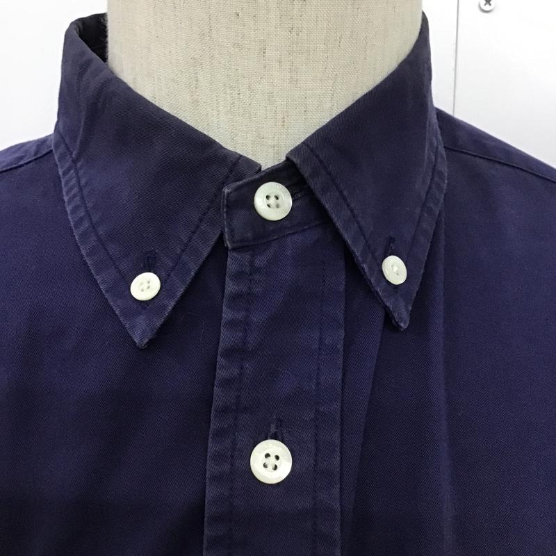 キャリー CALEE シャツ、ブラウス 長袖 ボタンダウンシャツ L 無地 紺 / ネイビー / メンズ USED 古着 中古 10083134