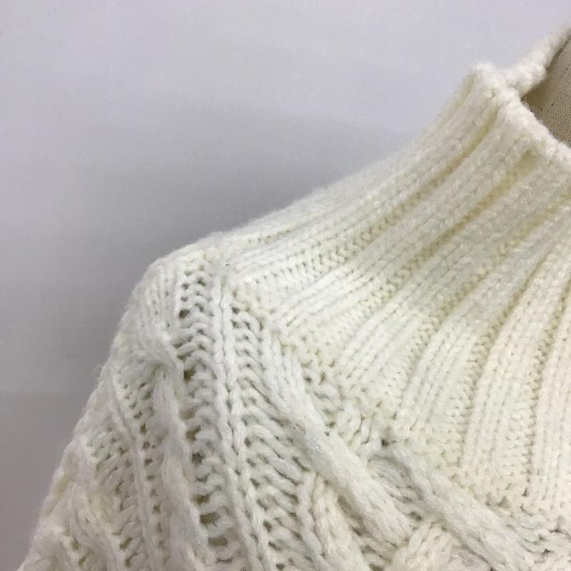 ローリーズファーム LOWRYS FARM ニット、セーター 長袖 L 無地 白 / ホワイト / レディース USED 古着 中古 10083249