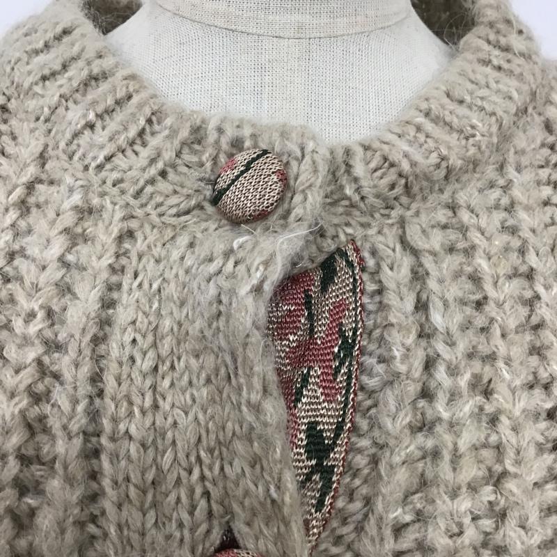ザラ ZARA カーディガン 長袖 ニット M 無地 ベージュ / ベージュ / レディース USED 古着 中古 10083268