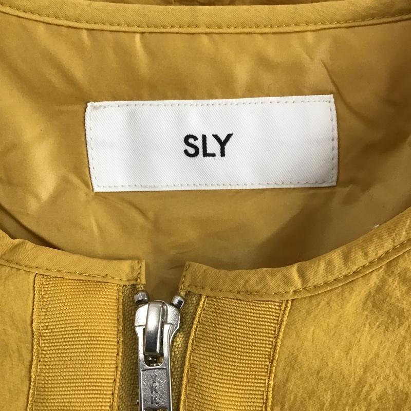 スライ SLY ジャケット、上着 ジャンパー、ブルゾン 030BSY30-1980 NO COLLAR SHIRRING NYLON BZ FREE 無地 黄 / イエロー / レディース USED 古着 中古 10083283