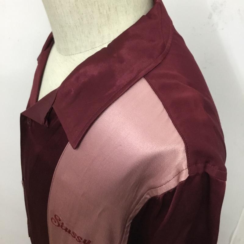 ステューシー STUSSY シャツ、ブラウス 半袖 1110025 2 TONE BOWLING SHIRT ボウリングシャツ タグ付き M ロゴ、文字 ボルドー / ボルドー / X 桃 / ピンク / メンズ USED 古着 中古 10083364