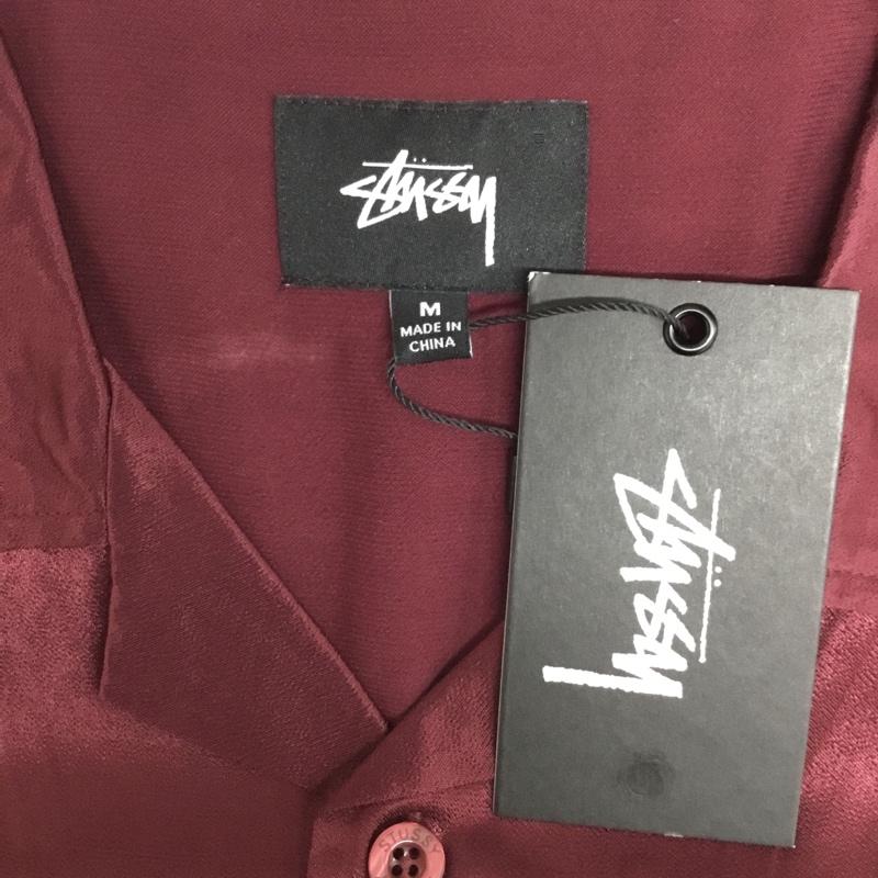 ステューシー STUSSY シャツ、ブラウス 半袖 1110025 2 TONE BOWLING SHIRT ボウリングシャツ タグ付き M ロゴ、文字 ボルドー / ボルドー / X 桃 / ピンク / メンズ USED 古着 中古 10083364