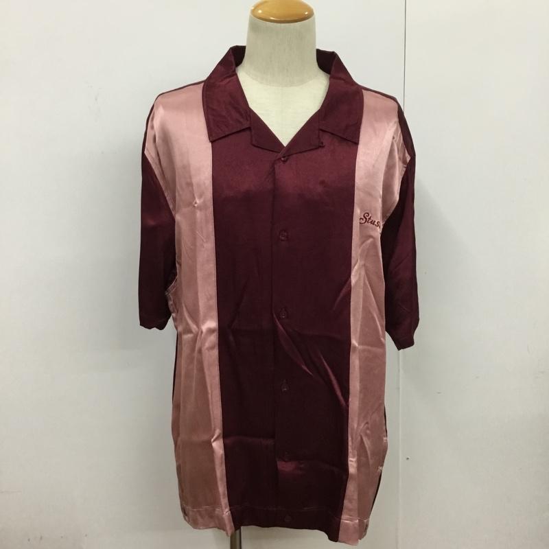 ステューシー STUSSY シャツ、ブラウス 半袖 1110025 2 TONE BOWLING SHIRT ボウリングシャツ タグ付き XXL ロゴ、文字 ボルドー / ボルドー / X 桃 / ピンク / メンズ USED 古着 中古 10083366