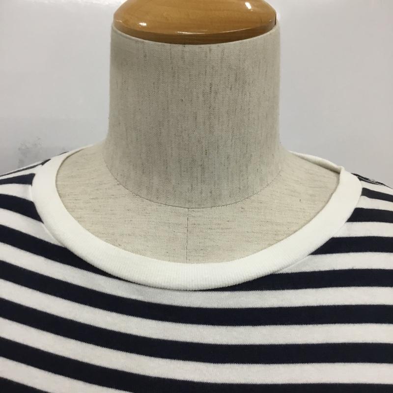ユニフォームエクスペリメント uniform experiment Tシャツ 長袖 UE-180065 FAKE LAYERED HEM LOGO BORDER TEE 2 ボーダー柄 白 / ホワイト / X 紺 / ネイビー / メンズ USED 古着 中古 10083376