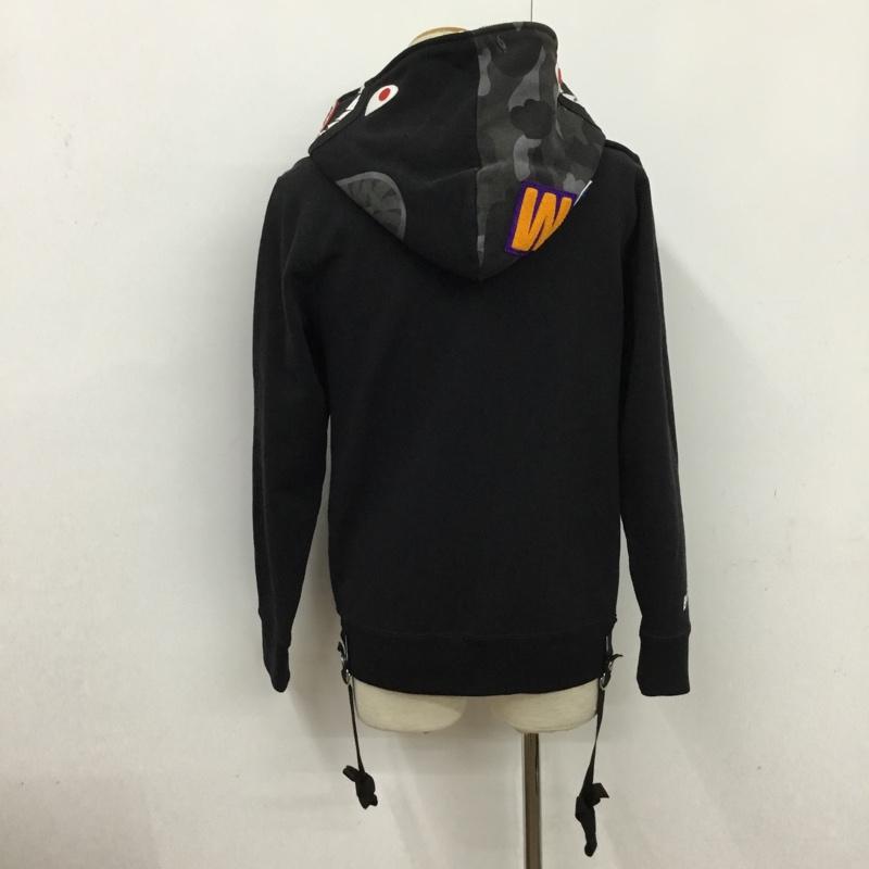 アベイシングエイプ A BATHING APE パーカー 長袖 001ZPD731938X SHARK FULL ZIP HOODIE STAMPD S 黒 / ブラック / メンズ USED 古着 中古 10083380