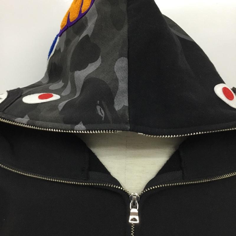 アベイシングエイプ A BATHING APE パーカー 長袖 001ZPD731938X SHARK FULL ZIP HOODIE STAMPD S 黒 / ブラック / メンズ USED 古着 中古 10083380