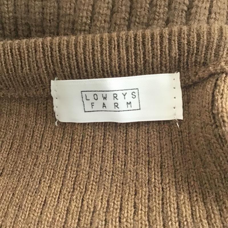 ローリーズファーム LOWRYS FARM ニット、セーター 長袖 LF619245CF リブ アシンメトリー ワンショルダー ビスチェ セット FREE 無地 茶 / ブラウン / レディース USED 古着 中古 10083442