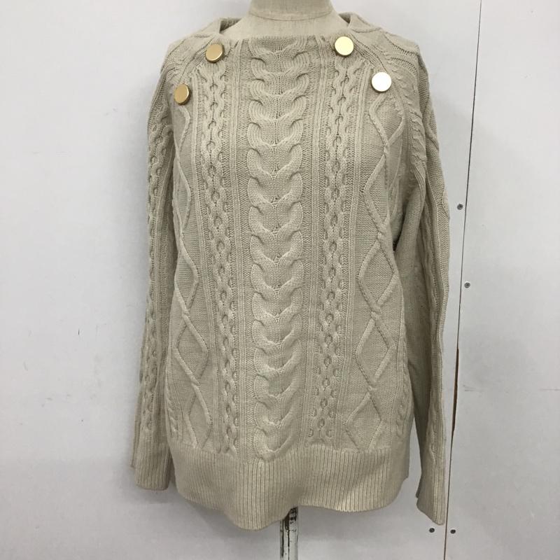 ナチュラルビューティーベーシック NATURAL BEAUTY BASIC ニット、セーター 長袖 017-9279001 ケーブル編み M ベージュ / ベージュ / レディース USED 古着 中古 10083510