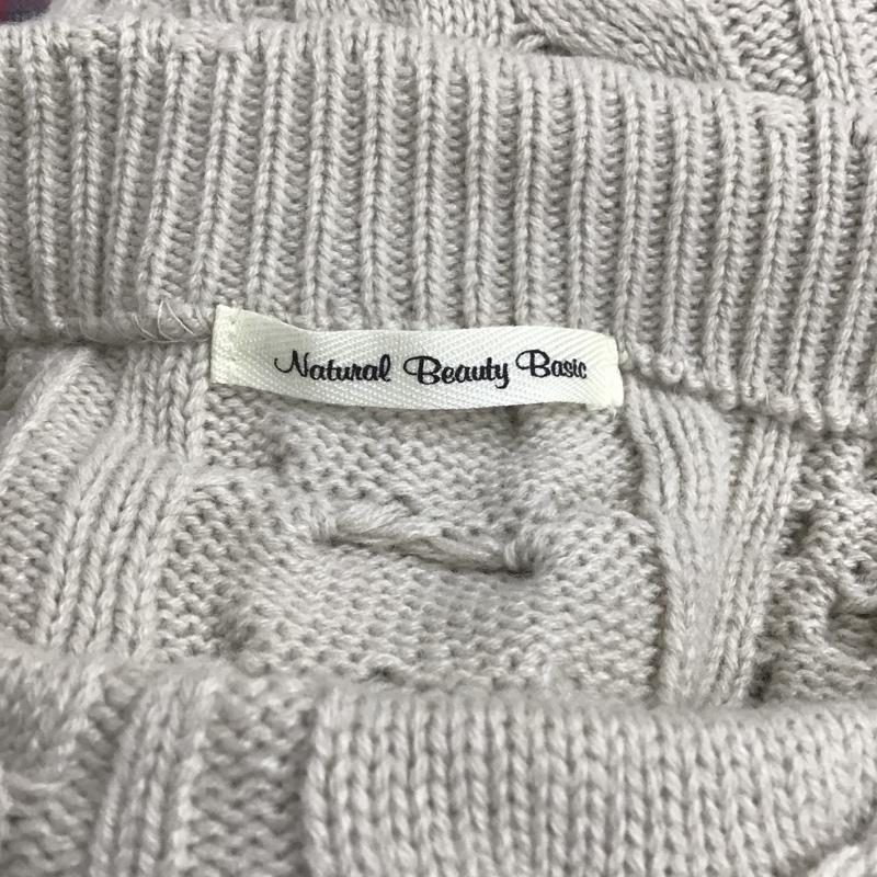ナチュラルビューティーベーシック NATURAL BEAUTY BASIC ニット、セーター 長袖 017-9279001 ケーブル編み M ベージュ / ベージュ / レディース USED 古着 中古 10083510