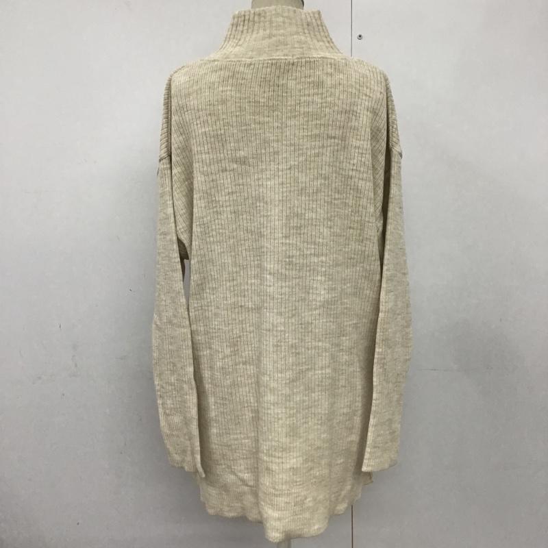 クロコダイル CROCODILE ニット、セーター 長袖 サイドスリット ハイネック M 無地 ベージュ / ベージュ / レディース USED 古着 中古 10083640