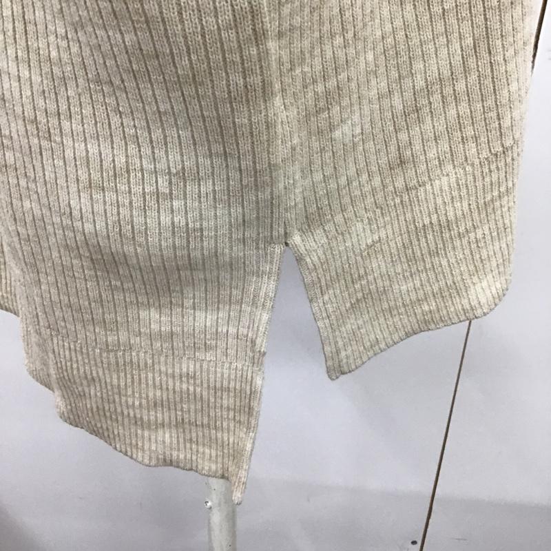 クロコダイル CROCODILE ニット、セーター 長袖 サイドスリット ハイネック M 無地 ベージュ / ベージュ / レディース USED 古着 中古 10083640