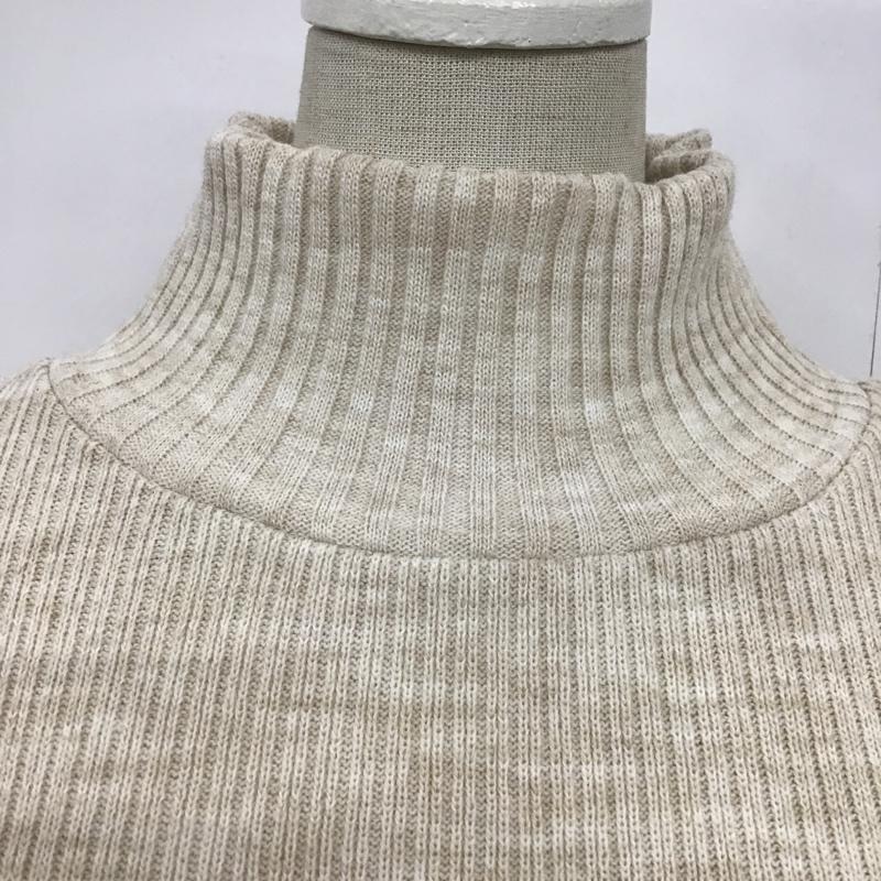 クロコダイル CROCODILE ニット、セーター 長袖 サイドスリット ハイネック M 無地 ベージュ / ベージュ / レディース USED 古着 中古 10083640
