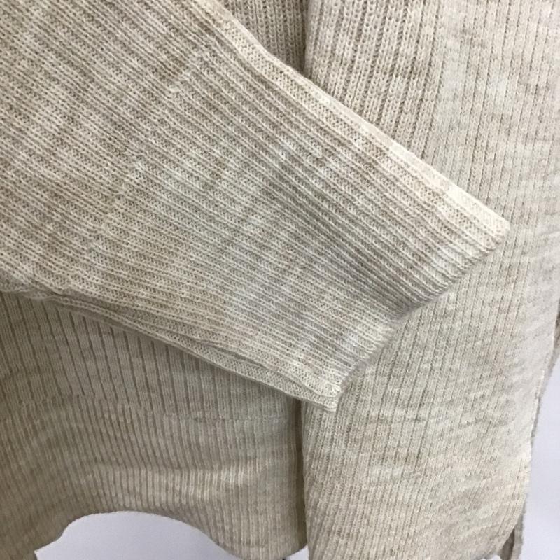 クロコダイル CROCODILE ニット、セーター 長袖 サイドスリット ハイネック M 無地 ベージュ / ベージュ / レディース USED 古着 中古 10083640