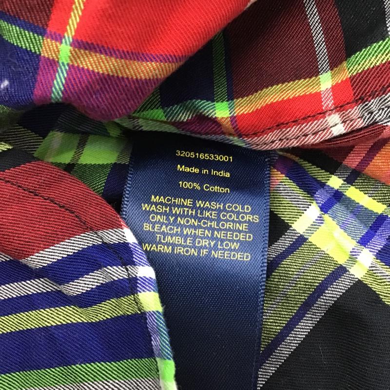 ラルフローレン RALPHLAUREN シャツ、ブラウス 長袖 320516533001 キッズ ベビー 24M ボタンダウン チェック 24M ワンポイント マルチカラー / マルチカラー / ボーイズ USED 古着 中古 10083684