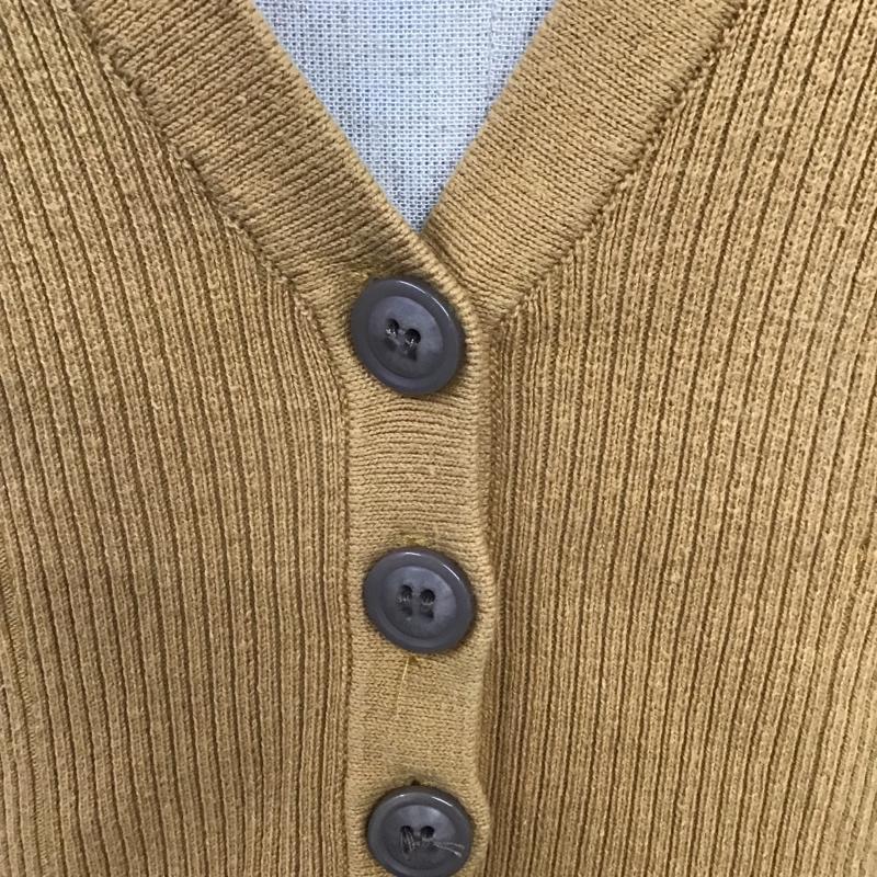 マウジー MOUSSY カーディガン 長袖 010ESB70-0040 ドロップショルダー リブ FREE 無地 キャメル / キャメル / レディース USED 古着 中古 10083735