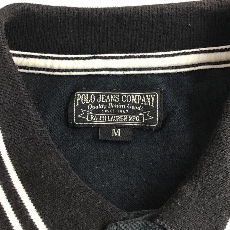ポロ ジーンズ Polo Jeans Co. ポロシャツ 半袖 刺繍 M ロゴ、文字 黒 / ブラック / メンズ USED 古着 中古 10083867