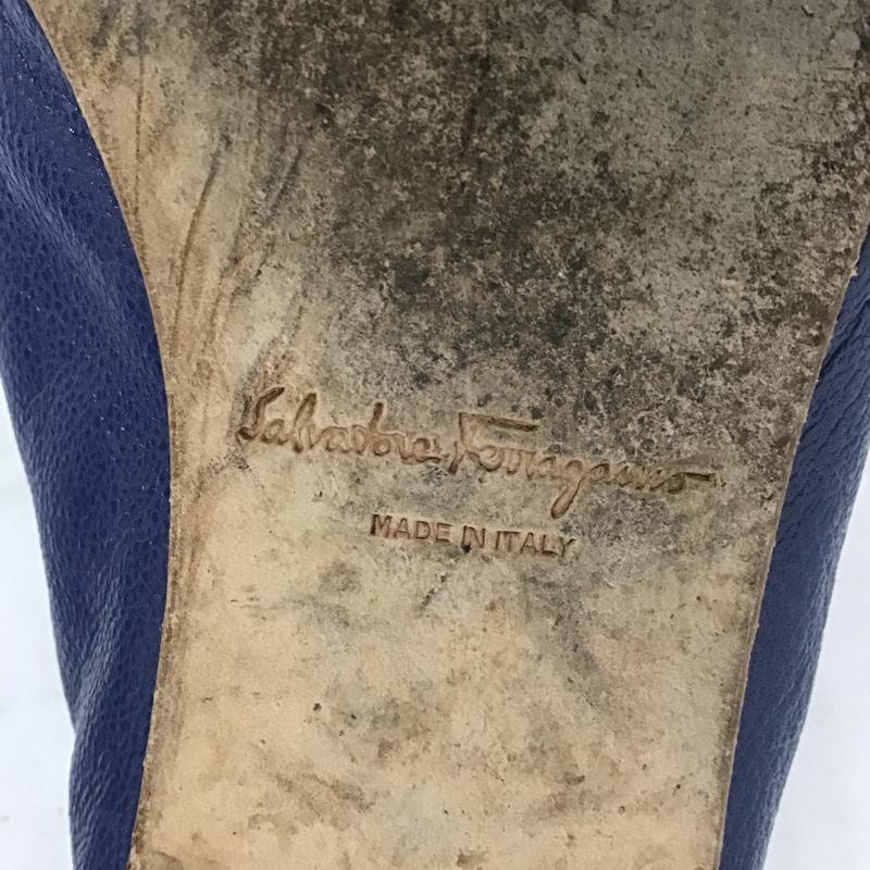 サルヴァトーレフェラガモ Salvatore Ferragamo ローファー ローファー DY 74784 無地 青 / ブルー / レディース USED 古着 中古 10083993