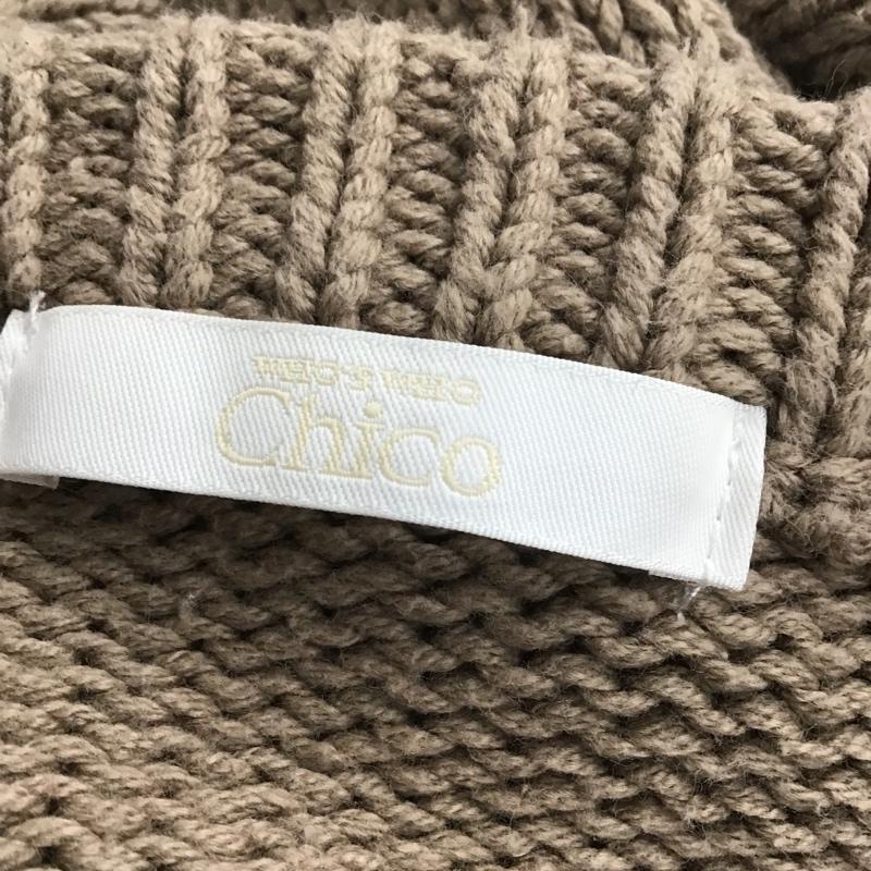 フーズフーチコ who's who Chico ニット、セーター 長袖 FREE 無地 茶 / ブラウン / レディース USED 古着 中古 10084056