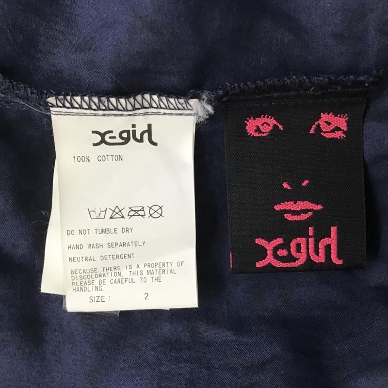 エックスガール X-girl ワンピース ミニスカート 2 総柄 紺 / ネイビー / レディース USED 古着 中古 10084073