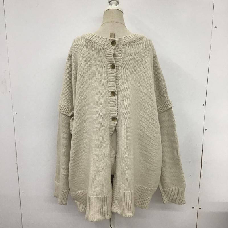 ローリーズファーム LOWRYS FARM ニット、セーター 長袖 LF620241AD 2wayバックスリットカーディガン FREE 無地 グレージュ / グレージュ / レディース USED 古着 中古 10084120