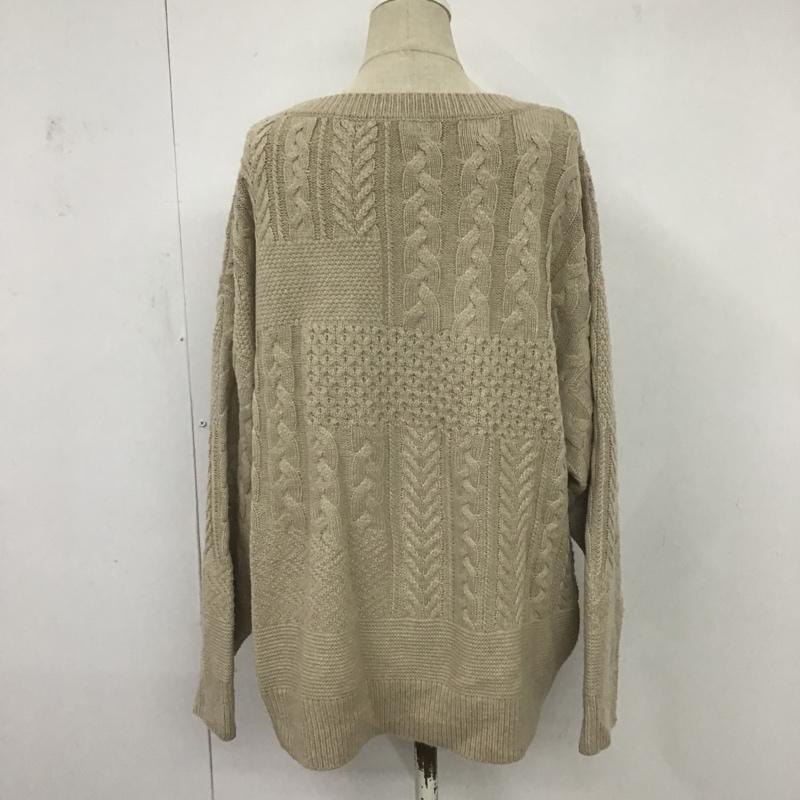 グローバルワーク GLOBAL WORK ニット、セーター 長袖 GW619503SB クレイジーケーブルプルオーバー M ベージュ / ベージュ / レディース USED 古着 中古 10084133